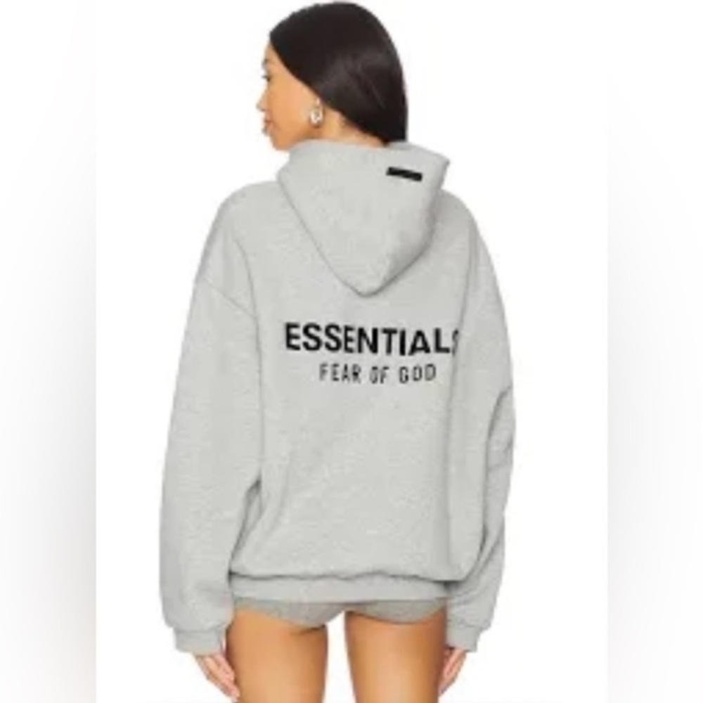 Essentials Light Gray Oversized Hoodie Size large
